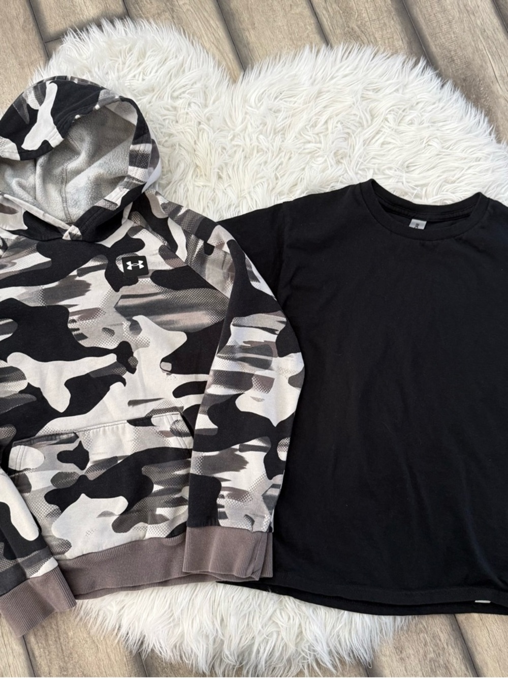 Under Armour Kids Black & Gray Camo Pullover Hoodie